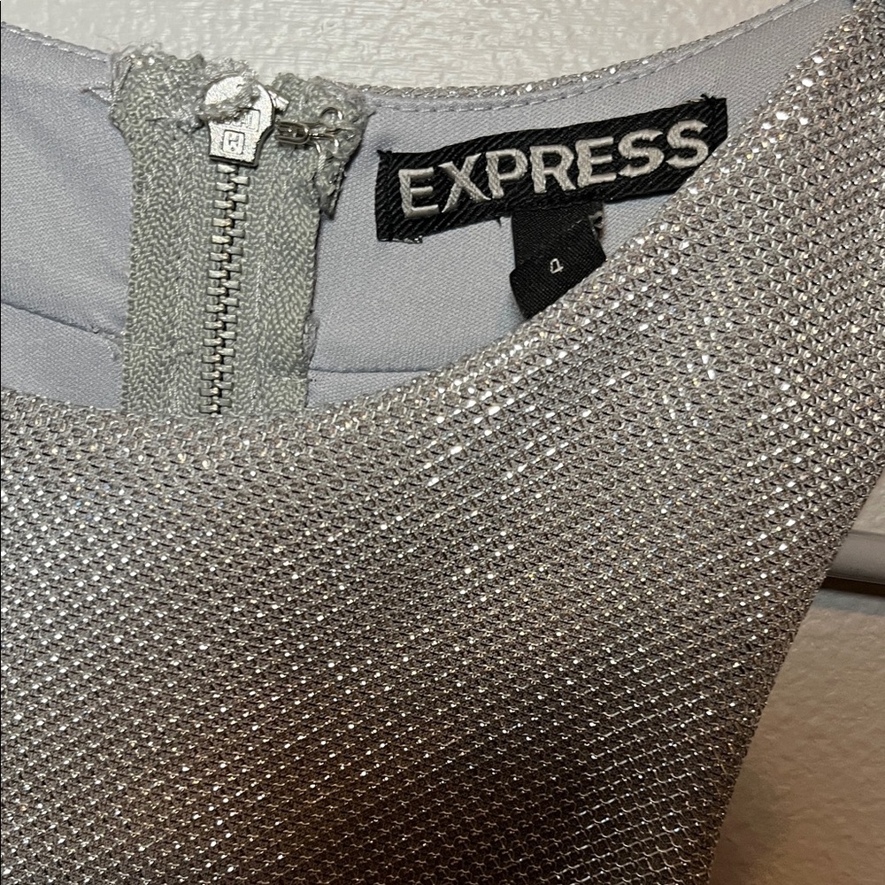 Express Silver Cutout Mini Dress - Picture 4 of 8